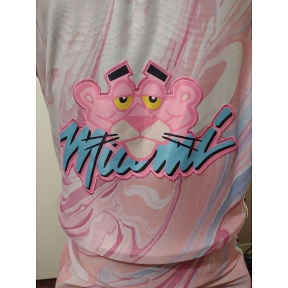 Men's Pink Panther Miami Basketball Jersey #3 Size Small S Pink - Picture 2 of 9
